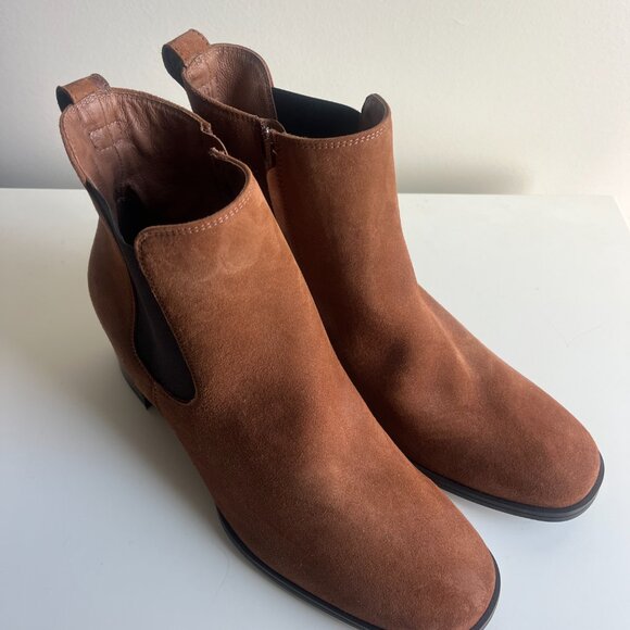 Paul Green Brown Suede Ankle Boots - Picture 1 of 9